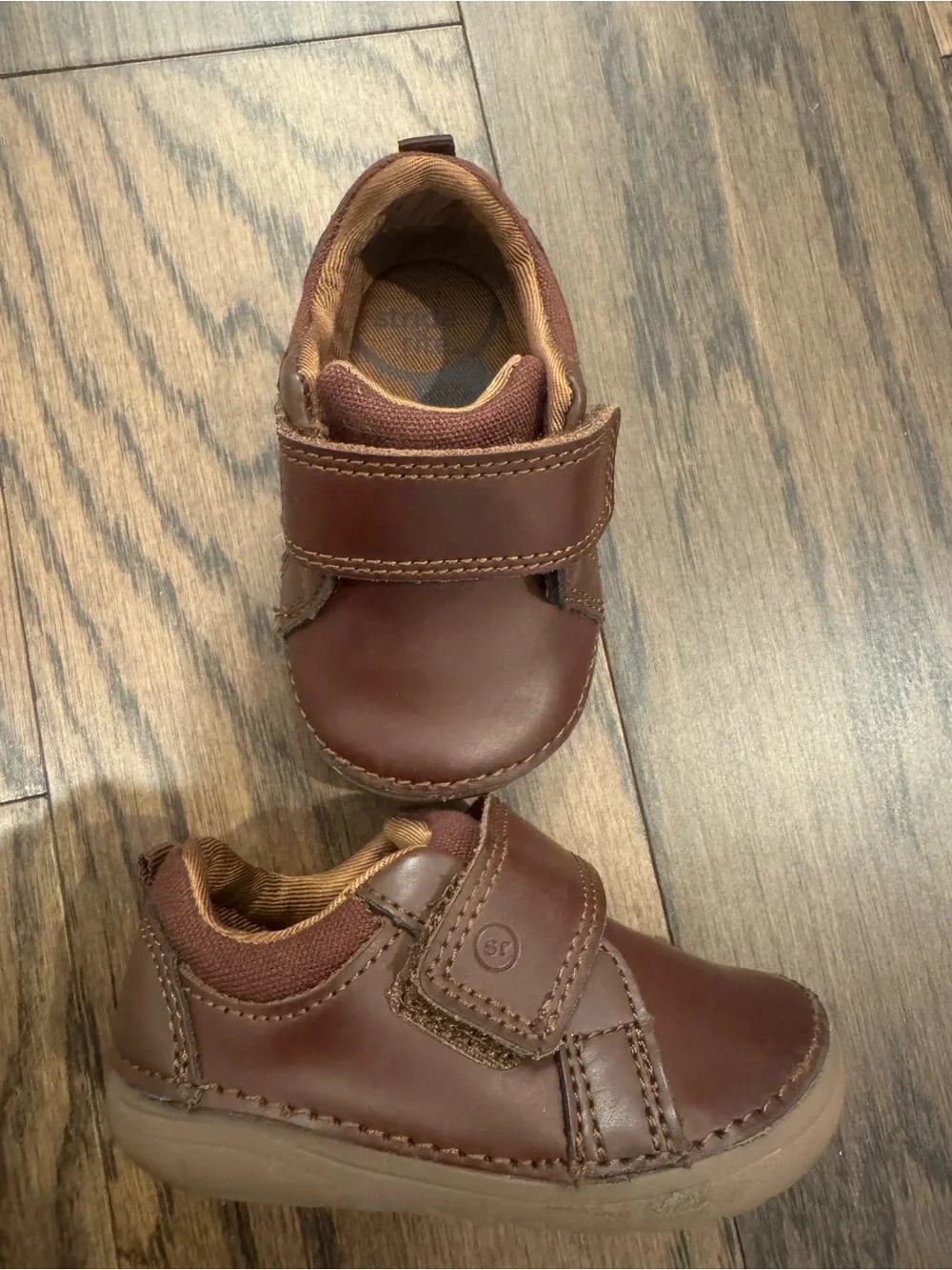 Stride Rite Brown Leather Velcro Toddler Shoes